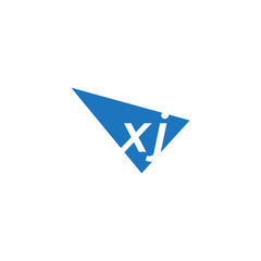 initial two letter xj negative space triangle logo