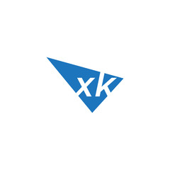 initial two letter xk negative space triangle logo