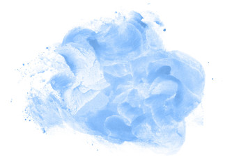 Obraz premium Abstract watercolor background hand-drawn on paper. Volumetric smoke elements. Blue, Marina color. For design, web, card, text, decoration, surfaces.