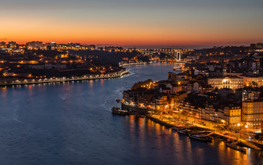 porto view from dom luis bridge at night cityscape nighscape