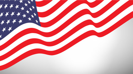 Fototapeta premium American waving flag vector illustration
