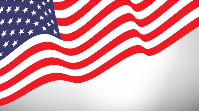 American  waving flag vector illustration