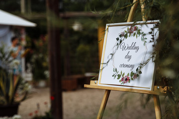 wedding day ceremony inscription nameplate