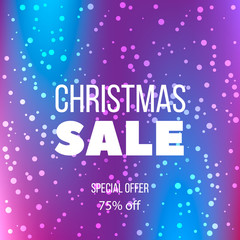Big christmas sale poster, special offer, discount. Vector illustration