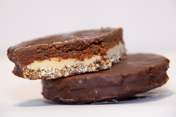 layers in biscuits, round biscuits closeup