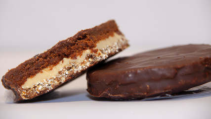 layers in biscuits, round biscuits closeup