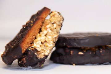 layers in biscuits, round biscuits closeup
