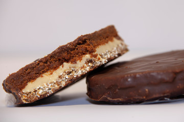 layers in biscuits, round biscuits closeup