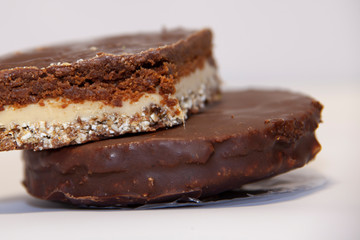 layers in biscuits, round biscuits closeup