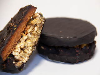 layers in biscuits, round biscuits closeup