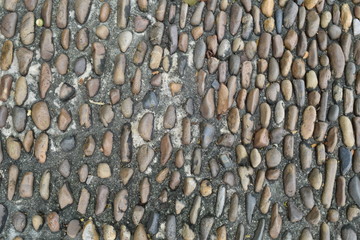 round stones for decorate ground in vertical direction.