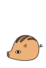 Obraz premium シュールでかわいい猪年賀状