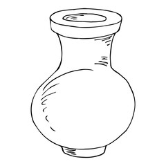 Vase. Vector illustration of a vase for flowers. Hand drawn vase.