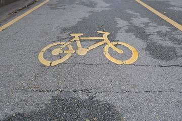 bicycle symbol inform people that it was bicycle lane.