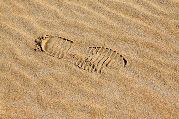 shoes print on ice and snow
