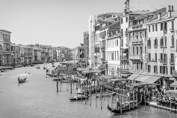 Fototapety  Czarno-biała Wenecja, Canal Grande, Włochy