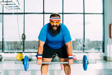 Overweight man at the gym