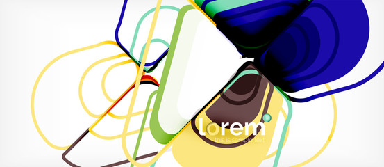 Colorful trendy geometric shapes background