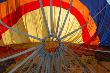 background with colored material of the balloon in Cappadocia