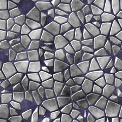 cobble stones irregular mosaic pattern texture seamless background - pavement gray silver natural colored pieces on purple concrete ground