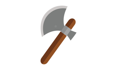 Cartoon Sharp Axe Weapon Vector