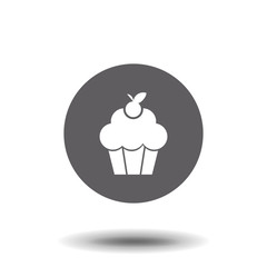 cream cupcake icon, vector illustration, sign on isolated background
