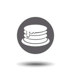 Breakfast pancakes with syrup and butter on a plate flat vector icon for food apps and websites