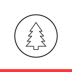 Christmas tree icon vector, new year symbol sign