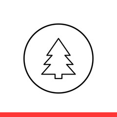 Christmas tree icon vector, new year symbol sign