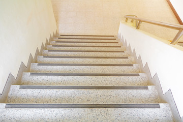 Fototapeta na wymiar stairs terrazzo floor walkway up - down. interior building. select focus with shallow depth of field