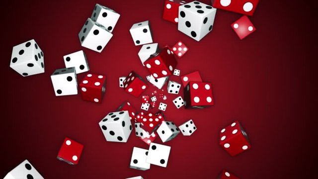 Falling Dices Animation Background, Loop, Rendering, with Alpha Channel, 4k
