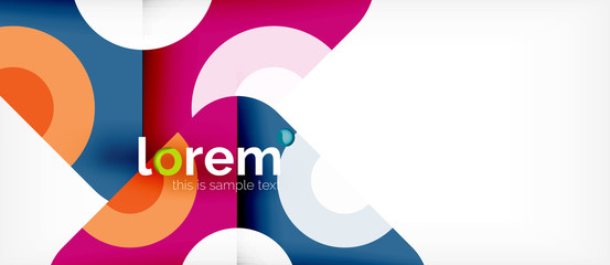Geometric colorful shapes composition abstract background. Minimal dynamic design