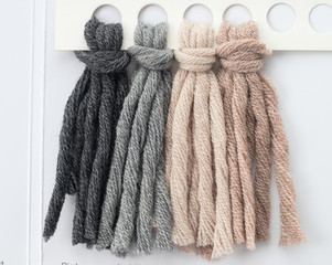 multicolored wool threads, palette for color selection