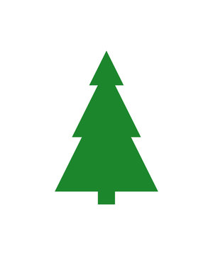 New year or christmas tree isolated flat vector 