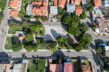 Aerial View of a plaza in Cochabamba, Bolivia at daytime