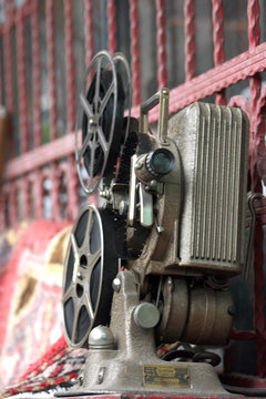 old nostalgic camera and film