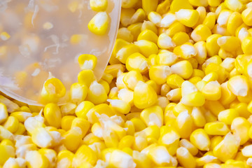 corn fruit yellow texture and spoon for background