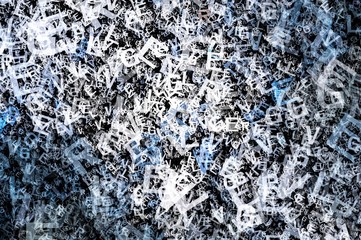 blue and white letters and font background