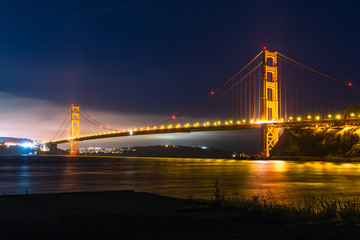 Fototapeta na wymiar Nightview in Golden gate bridge