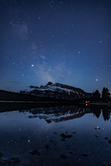 Starlight at Two jack lake in Banff national park