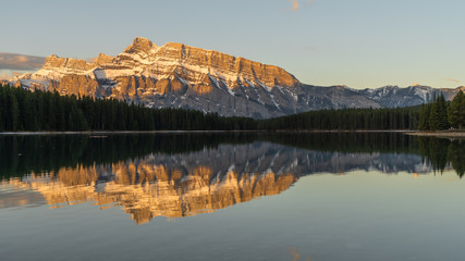 Sunrise at Two jack lake in Banff national park