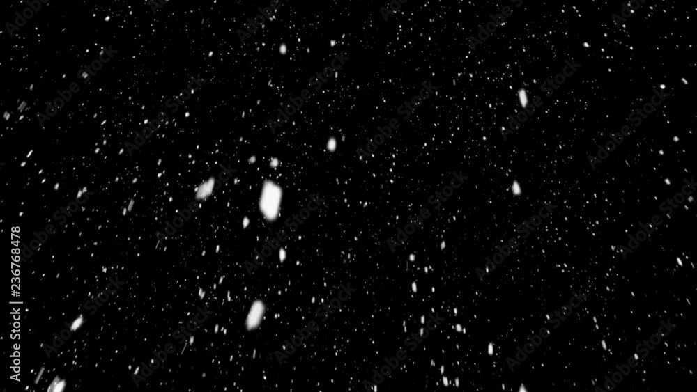 Poster snowflakes fall from the sky very slowly. the snowflakes move around and fall in a real life organic