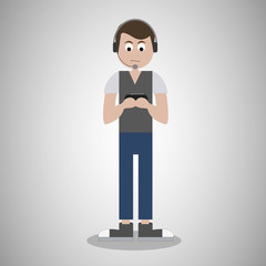 Vector art with character - Gamer.