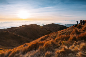 A cloud inversion on top of Mount Pulag, the second highest peak, in the Philippines