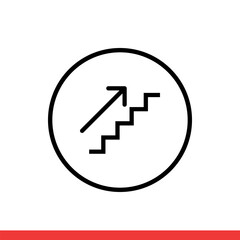 Upstairs icon vector, arrow symbol sign