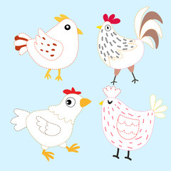 chicken page coloring vector design
