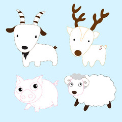 Obraz premium mammals page coloring vector design