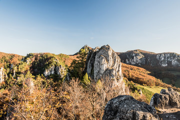 autumn Sulovske skaly mountains in Slovakia
