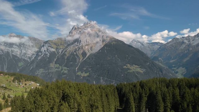 Arni lake (Arnisee) surrounded by Swiss Alps. Arni lake is a reservoir in the Canton of Uri, Switzerland.