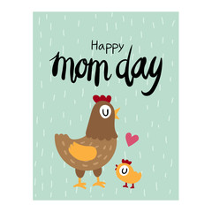 happy mom day card vector design